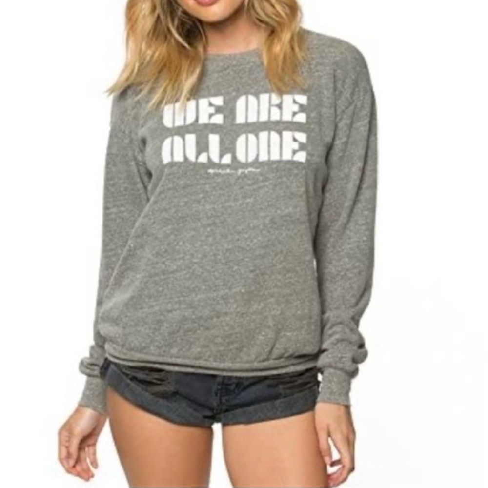 Spiritual Gangster ‘We Are All One’ Heather Gray Sweatshirt in Size Medium